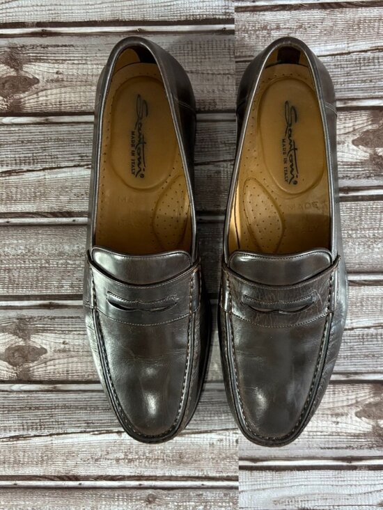Santoni of Italy Penny leather Loafers size 8.5 color brown main image 7